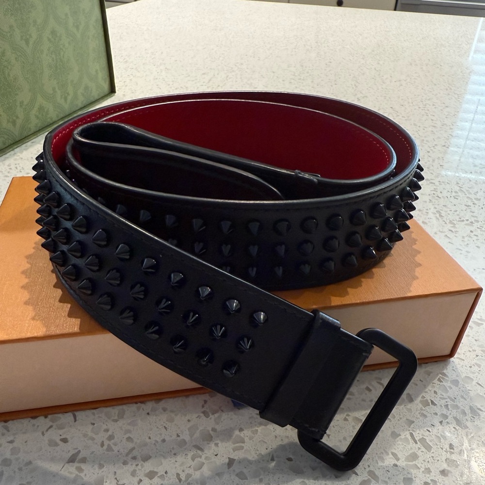 Christian loubotin Black Studded Men's Belt